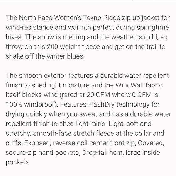 North Face Women’s Techno Ridge Zip-Up Jacket- Size Small - Picture 11 of 11